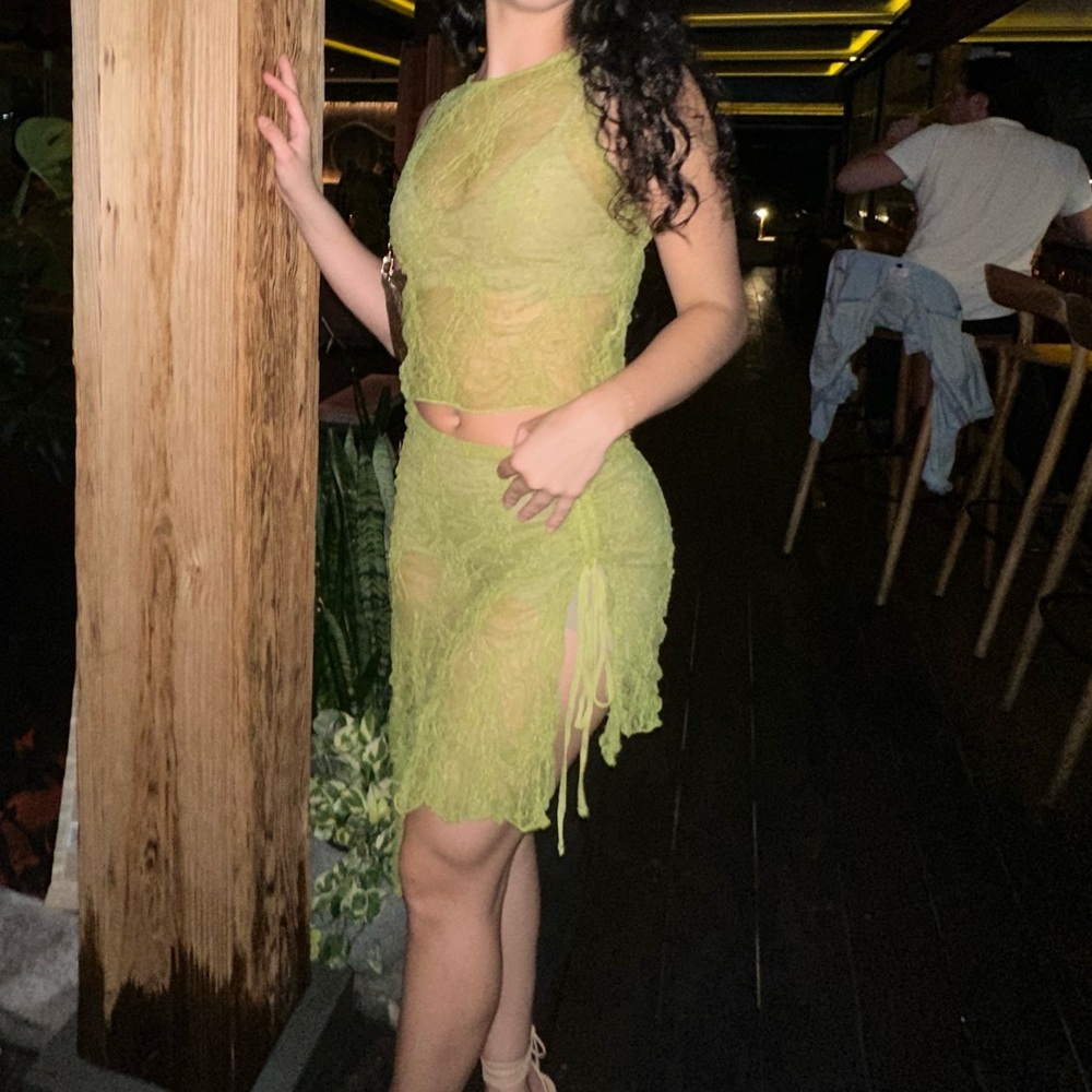 Green moss mesh Zara set, small